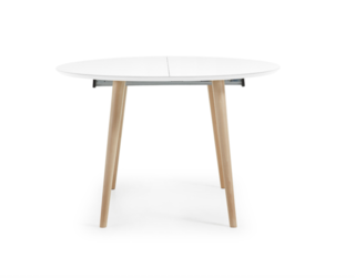 Eettafel Uitschuifbaar Rond – 120/200, Kave Home, Oqui, Wit